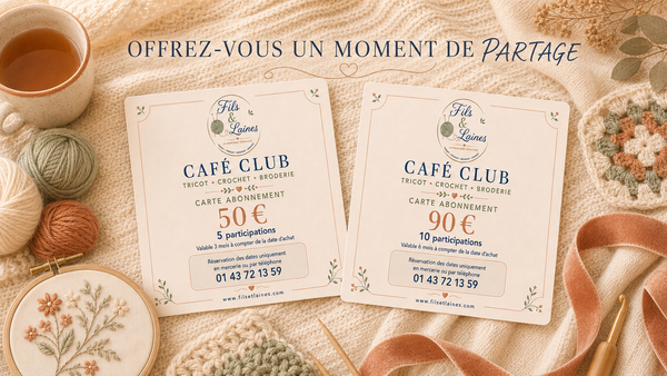 Carte cadeau Café club tricot - crochet - broderie