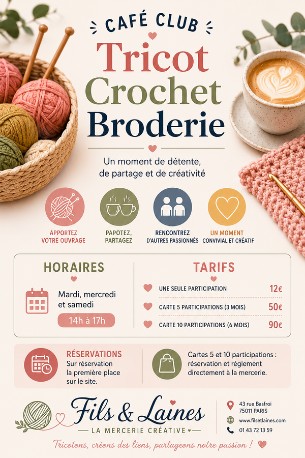 Café club tricot - crochet- broderie