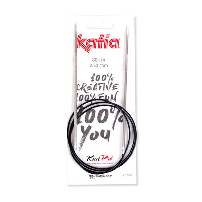 Aiguille circulaire aluminium de 2.5 mm avec câble de 80 cm KATIA